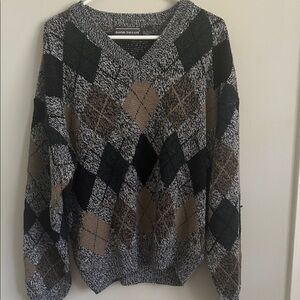 Men’s David Taylor V-Neck Sweater - Black, Brown, Gray, Green